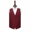 Burgundy Plain Shantung Wedding Waistcoat