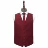 Burgundy Plain Shantung Wedding Waistcoat and Tie Set