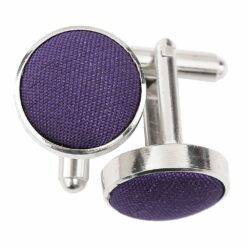 Cadbury Purple Plain Shantung Cufflinks