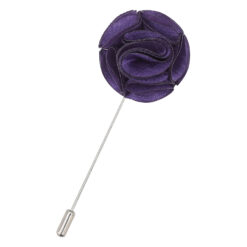 Cadbury Purple Plain Shantung Lapel Pin Cadbury Purple Plain Shantung Lapel Pin