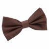 Chocolate Brown Plain Shantung Pre-Tied Bow Tie