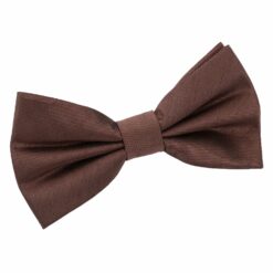 Chocolate Brown Plain Shantung Pre-Tied Bow Tie Chocolate Brown Plain Shantung Pre-Tied Bow Tie