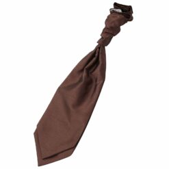 Chocolate Brown Plain Shantung Pre-Tied Wedding Cravat Chocolate Brown Plain Shantung Pre-Tied Wedding Cravat