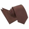 Beige Plain Shantung Slim Tie and Pocket Square Set