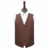 Chocolate Brown Plain Shantung Wedding Waistcoat
