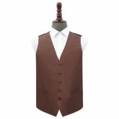 Chocolate Brown Plain Shantung Wedding Waistcoat Chocolate Brown Plain Shantung Wedding Waistcoat