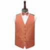 Copper Plain Shantung Wedding Waistcoat and Bow Tie Set