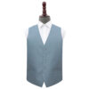 Dusty Blue Plain Shantung Wedding Waistcoat