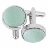 Dusty Green Plain Shantung Cufflinks