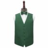 Emerald Green Plain Shantung Wedding Waistcoat and Bow Tie Set