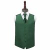 Emerald Green Plain Shantung Wedding Waistcoat and Cravat Set