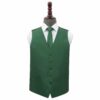 Emerald Green Plain Shantung Wedding Waistcoat and Tie Set