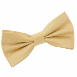 Gold Plain Shantung Pre-Tied Bow Tie