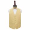 Gold Plain Shantung Wedding Waistcoat and Bow Tie Set