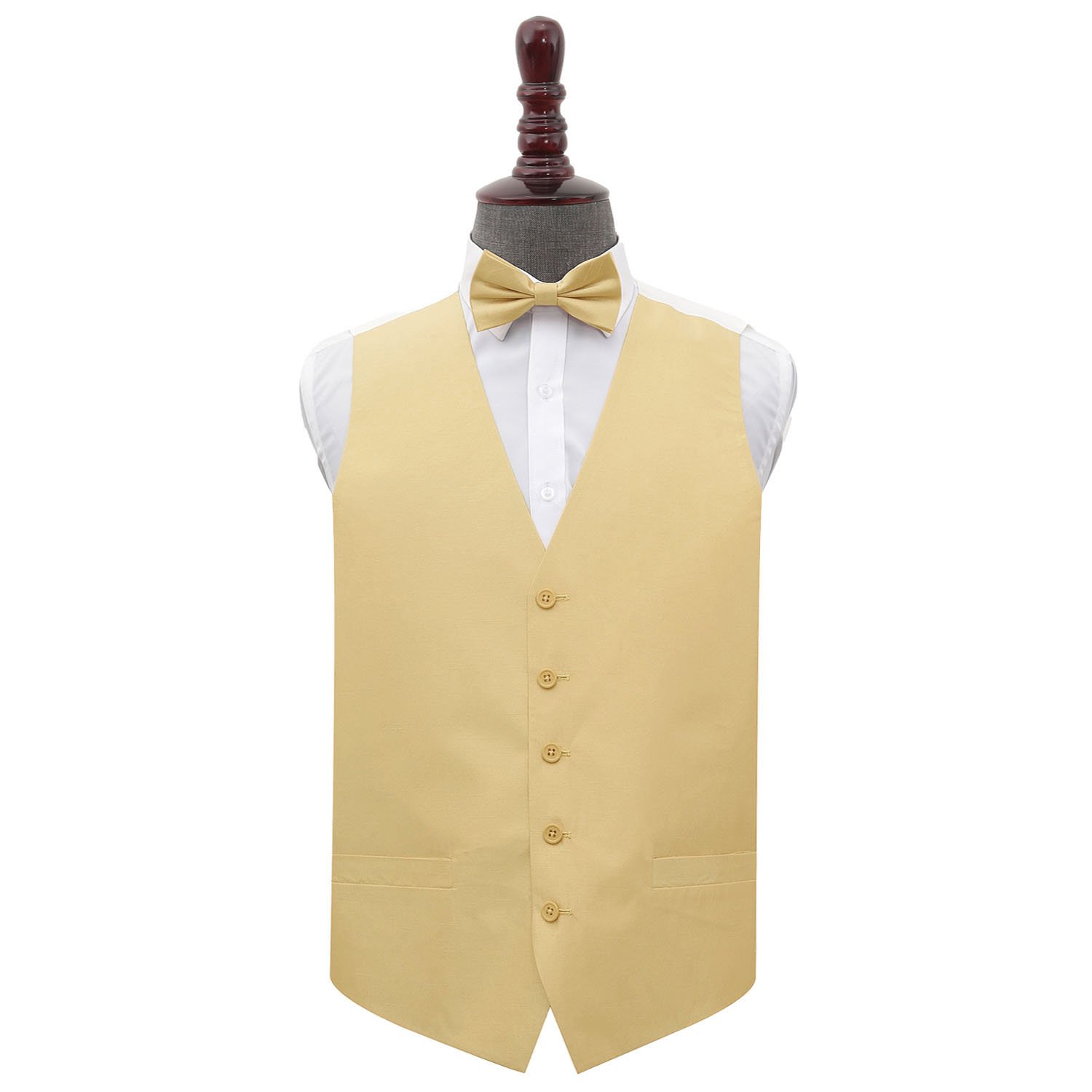 Mens gold vest and bow tie deals