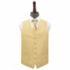 Gold Plain Shantung Wedding Waistcoat and Cravat Set