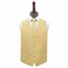 Gold Plain Shantung Wedding Waistcoat and Tie Set
