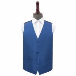 Navy Blue Plain Shantung Wedding Waistcoat
