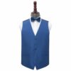 Navy Blue Plain Shantung Wedding Waistcoat and Bow Tie Set