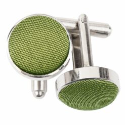 Olive Green Plain Shantung Cufflinks Olive Green Plain Shantung Cufflinks