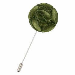 Olive Green Plain Shantung Lapel Pin Olive Green Plain Shantung Lapel Pin