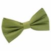 Olive Green Plain Shantung Pre-Tied Bow Tie