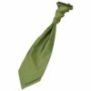 Olive Green Plain Shantung Pre-Tied Wedding Cravat