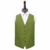 Olive Green Plain Shantung Wedding Waistcoat