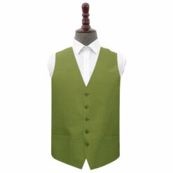 Olive Green Plain Shantung Wedding Waistcoat Olive Green Plain Shantung Wedding Waistcoat