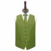 Olive Green Plain Shantung Wedding Waistcoat and Tie Set