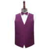 Orchid Plain Shantung Wedding Waistcoat and Bow Tie Set