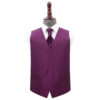 Orchid Plain Shantung Wedding Waistcoat and Cravat Set