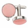 Peach Pink Plain Shantung Cufflinks