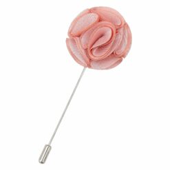 Peach Pink Plain Shantung Lapel Pin Peach Pink Plain Shantung Lapel Pin