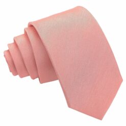 Peach Pink Plain Shantung Slim Tie Peach Pink Plain Shantung Slim Tie
