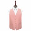 Peach Pink Plain Shantung Wedding Waistcoat