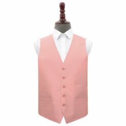 Peach Pink Plain Shantung Wedding Waistcoat Peach Pink Plain Shantung Wedding Waistcoat