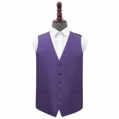 Cadbury Purple Plain Shantung Wedding Waistcoat Cadbury Purple Plain Shantung Wedding Waistcoat