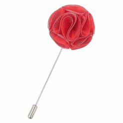 Red Plain Shantung Lapel Pin Red Plain Shantung Lapel Pin