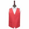 Red Plain Shantung Wedding Waistcoat