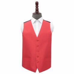 Red Plain Shantung Wedding Waistcoat Red Plain Shantung Wedding Waistcoat