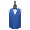 Royal Blue Plain Shantung Wedding Waistcoat and Bow Tie Set