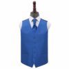 Royal Blue Plain Shantung Wedding Waistcoat and Cravat Set