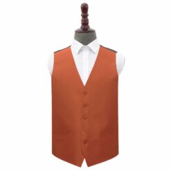 Rust Plain Shantung Wedding Waistcoat Rust Plain Shantung Wedding Waistcoat