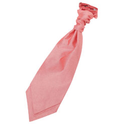 Salmon Pink Plain Shantung Pre-Tied Wedding Cravat Salmon Pink Plain Shantung Pre-Tied Wedding Cravat