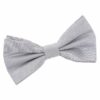 Silver Plain Shantung Pre-Tied Bow Tie