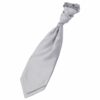 Silver Plain Shantung Pre-Tied Wedding Cravat