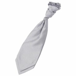 Silver Plain Shantung Pre-Tied Wedding Cravat Silver Plain Shantung Pre-Tied Wedding Cravat