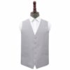 Silver Plain Shantung Wedding Waistcoat