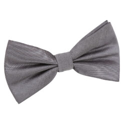 Steel Grey Plain Shantung Pre-Tied Bow Tie Steel Grey Plain Shantung Pre-Tied Bow Tie